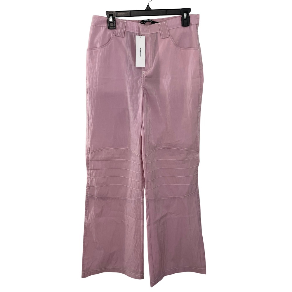 NWT Silence + Noise Pink Purple Nylon Wide Leg Pants Size 8 Parachute Pants